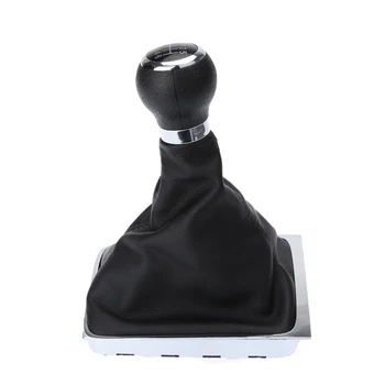 

Hot 6 Speed Shifter Manual Gear Shift Knob Gaitor Boot for for VW Passat B6 Black