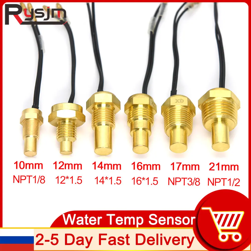 Racing Car meter Oil Temp Water Temperature Sensor Thread Head Plug for 12V/24V Car Truck Digital 10MM 14MM 17MM 21MM