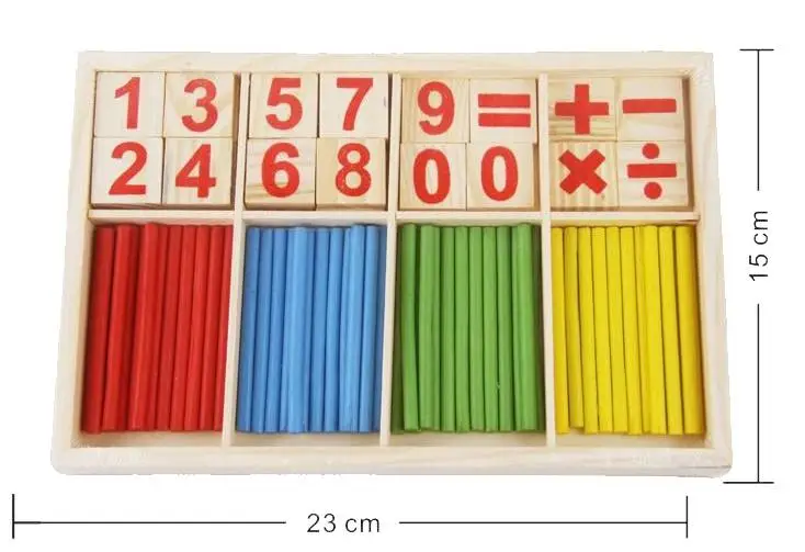 Montessori Wooden Number Math Game Sticks Box Educational Toy Puzzle Teaching Aids Set Materials wood toys Free shipping