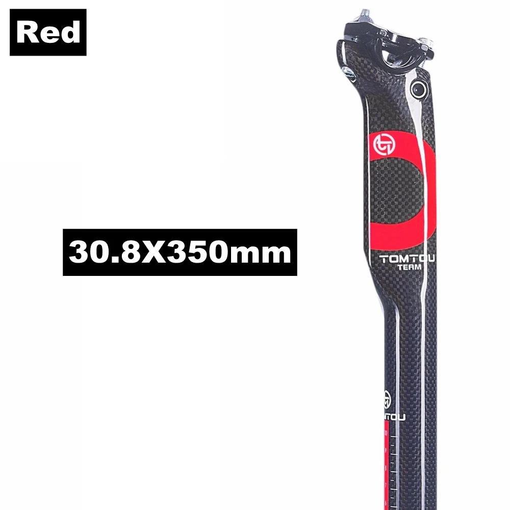 Red 30.8X350mm TOMTOU супер светильник труба из углеродистого волокна 3K из углеродного волокна велосипед нарушая ветер Подседельный штырь для горного велосипеда подседельный штырь 27,2/30,8/31,6 мм Горный Дорожный Велоспорт Запчасти - Цвет: Red 30.8X350mm