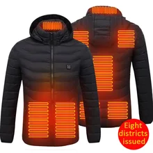 8 Areas Heated Jackets USB Men's Women's Winter Outdoor Electric Heating Jackets Warm Sprots Thermal Coat Clothing Heatable Vest