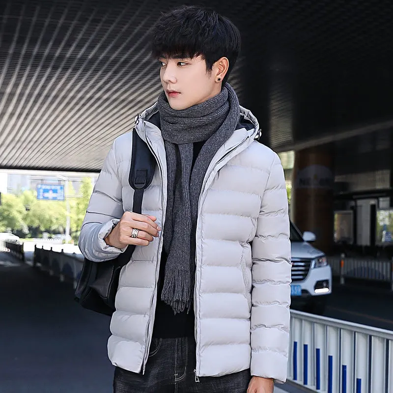 2019 UYUK Winter Fashion Trend Cool Casual Slim Temperament Zipper Men Hooded Cotton Jacket Clothes Masculino Homme