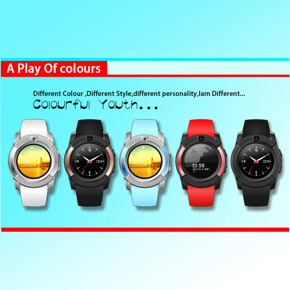 V8 дети взрослые карты музыка Спорт Смарт-часы вызова сенсорный экран телефон шаг счетчик Bluetooth информация напоминание Смарт часы