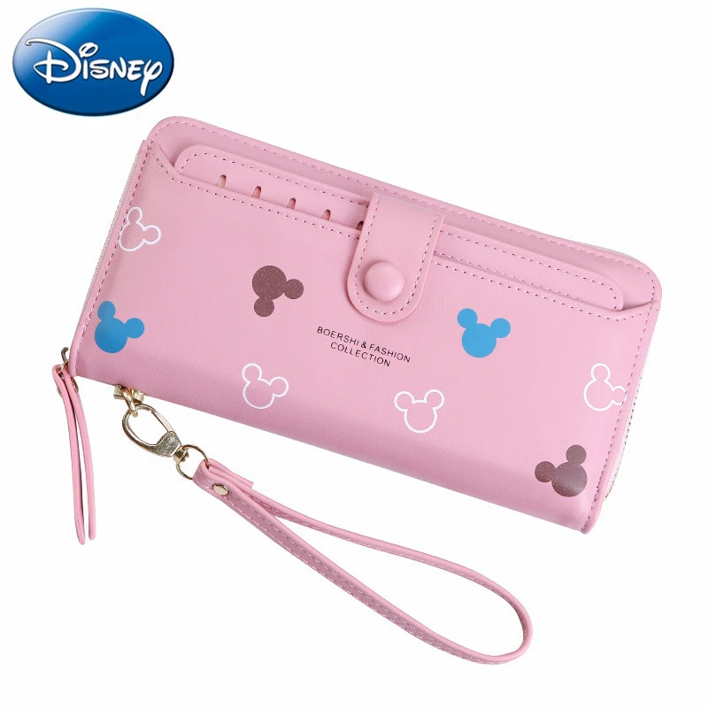 cartera de Mickey Mouse para mujer, cartera multifuncional con larga, tarjetero de Pu, monedero chica|Carteras| AliExpress
