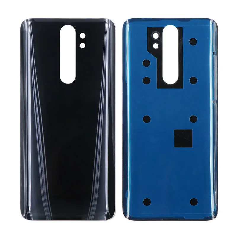 Для Xiaomi Redmi Note 8 Pro стеклянная крышка батареи корпус мобильного телефона замена защитная задняя крышка для Xiaomi Redmi Note 8 Pro - Цвет: Черный