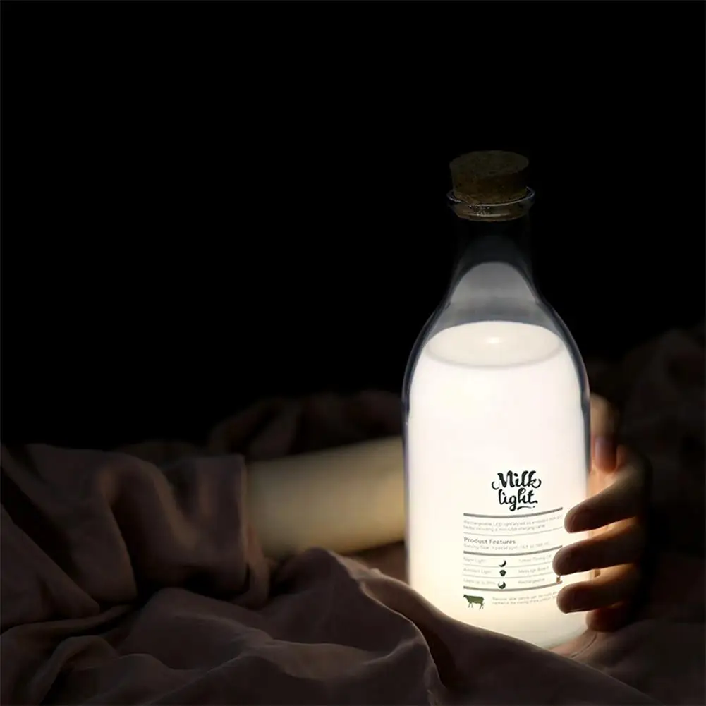 

Yfashion USB Charging LED Milk Bottle Message Night Light with Timing Function for Bedroom Living Room