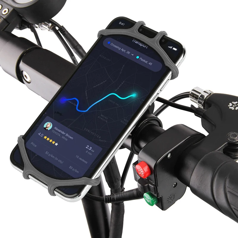 Bike Phone Holder Silicone Adjustable Pull Button Anti-shock Mount Bracket Fork For Bicycle 7 | Спорт и развлечения