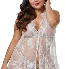 Женские Экзотические костюмы, эротические прозрачные цветочные кружевные сексуальные пижамы, платье, открытая передняя сетка, ночная рубашка, одежда для сна размера плюс