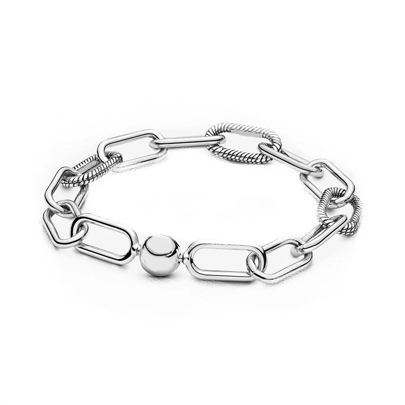 Pan Me Link браслет 925 пробы Серебряный Pan Me Link Браслет Подходит для европейских оригинальных шармов Diy ювелирные изделия