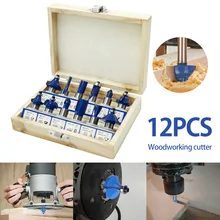 

12pcs 1/2" Shank Carbide Router Bit Trimming Straight Milling Cutter Wood Bits Tungsten Carbide Cutting Woodworking Cutter Tools