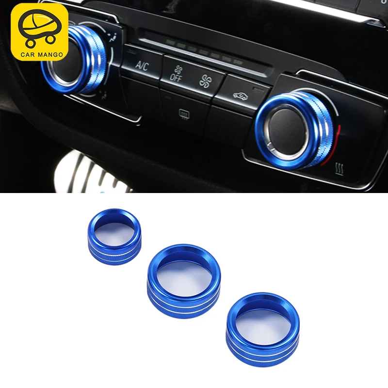 

CARMANGO For BMW 3 Series F30 2012 2018 Auto Car A/C Knob Circle Ring Volume Frame Trim Sticker Cover Interior Accessories