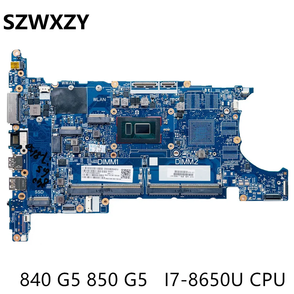 SZWXZY для HP EliteBook 840 G5 850 материнская плата ноутбука i7-8650U 6050A2945601-MB-A01 DDR4 100%