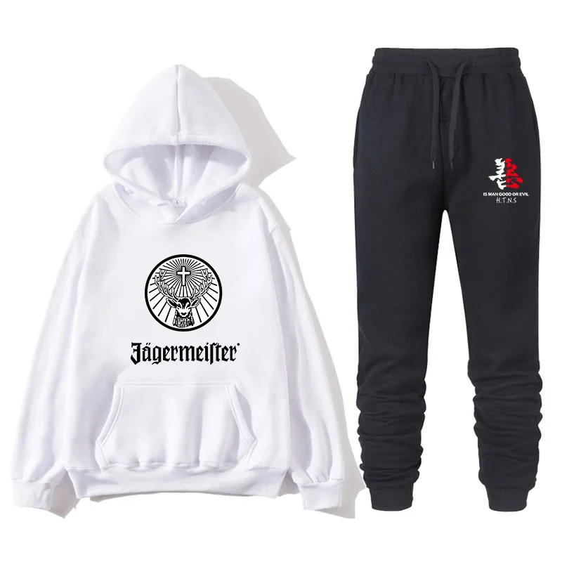 Nieuwe Twee Stukken Set Mode толстовки с капюшоном Sportkleding Mannen Trainingspak худи Herfst Merk Kleding толстовки+ Broek