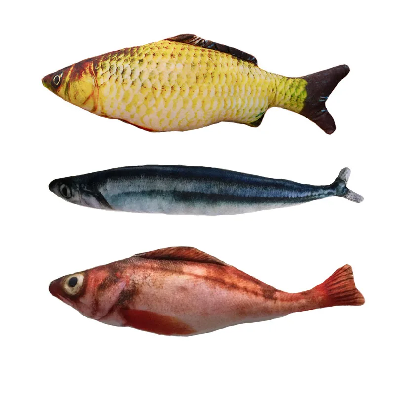 

Pet Soft Plush Creative 3D Carp Fish Shape Cat Toy Gifts Catnip Fish Stuffed Pillow Doll Simulation Fish Playing Toy For Pet