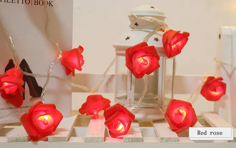 Светодиодный светильник с питанием от USB или батареи в виде Розы, ленточный светильник, лампа для лужайки, романтический свадебный праздничный светильник, украшение для рождественской вечеринки