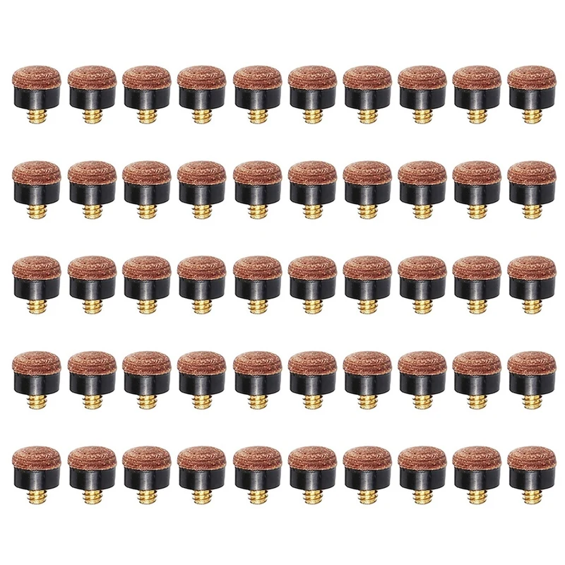 

50Pcs Billiard Pool Cue Stick Screw-on Tips 1m Billiard Cue Tips for Pool Cues and Snooker