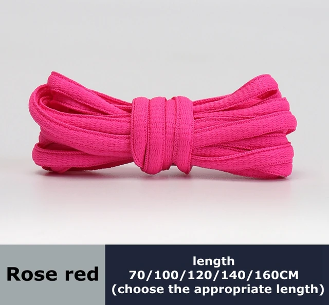 Men's and women's sports shoelaces color flat semicircular shoelace Suitable for all shoes Round laces 23 colors 1 pair Rose red