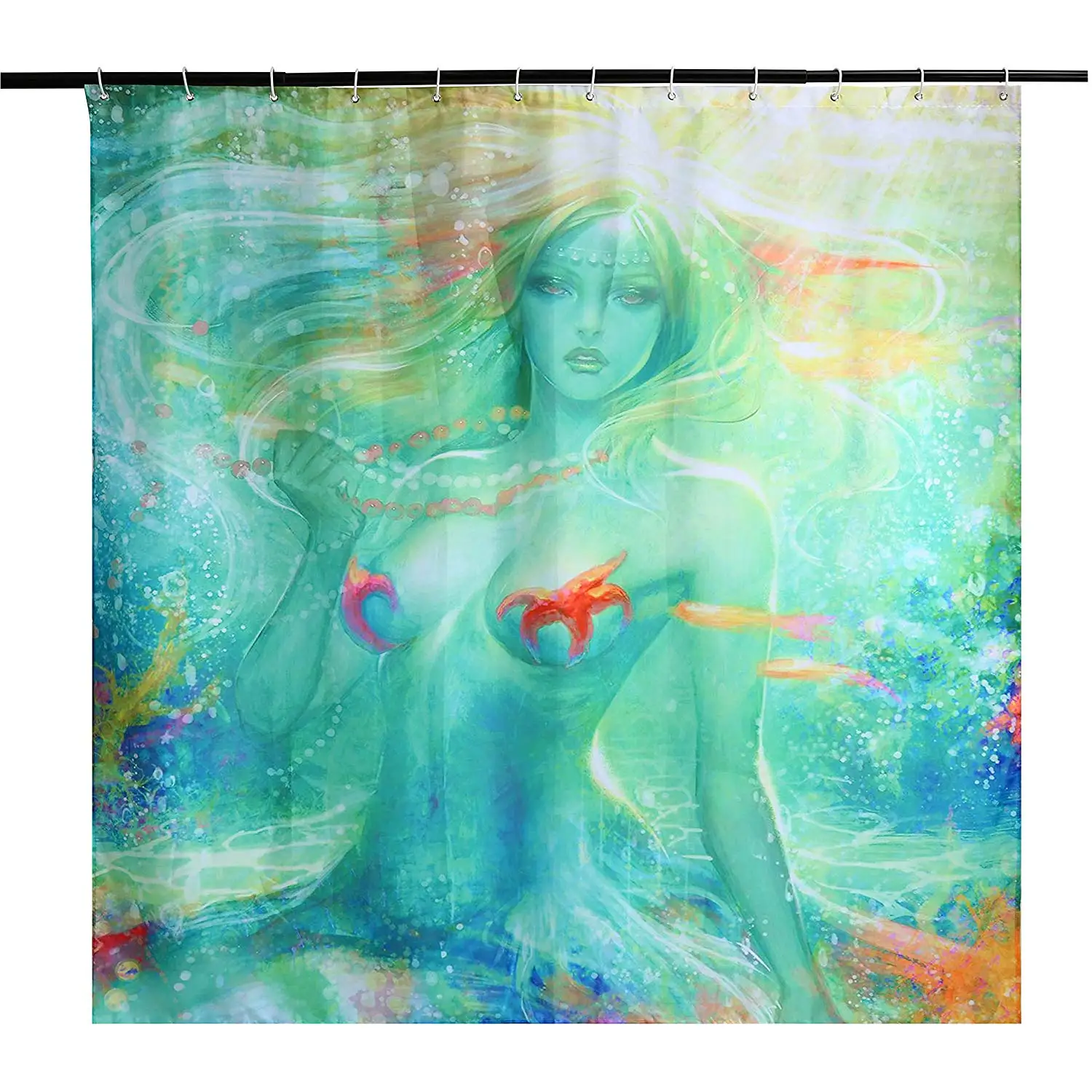 Уникальные красочные Psychedelic русалка девушка Шторки для душа с принтом с 12 крючками