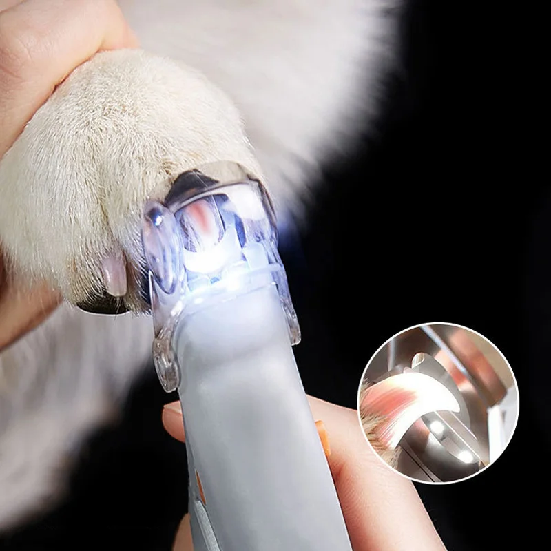 Pet Dog Cutter Professional Cat and Dog Nail Clipper Cutting Machine Beauty Scissors Animal Cat Locks Pet LED Light Nail Trimmer