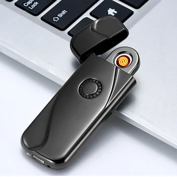 

Rechargeable Lighter Creative Metal Windproof USB Rechargeable Electric Wire Cigarette Lighter Touch Sensing Portable Lighter