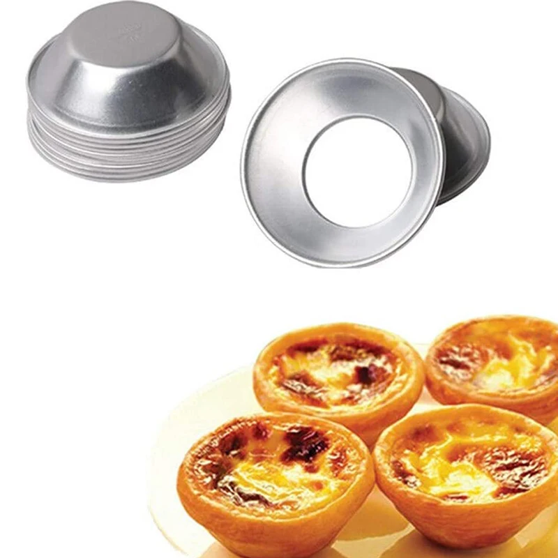 

Non-Stick Egg Tart Molds,Reusable Baking Tinplate Round Muffin Cups Cake Cookie Mold for Baking 100 Pcs