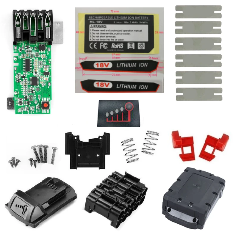 M18 литий Батарея Пластик чехол Защита зарядных устройств печатной платы для Милуоки 18V 3.0Ah 9.0Ah Батарея коробочка Продам Корпус