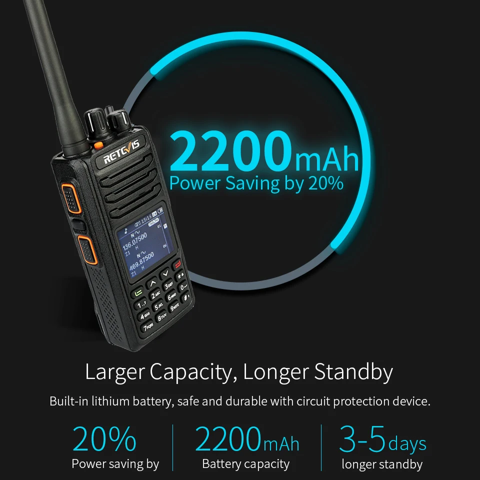 Retevis RT52 Digital Dual Band GPS DMR Radio Walkie Talkie VHF UHF Dual PTT Up to 4000 Channels Two Way Radio Portable Retevis RT52 Digital Dual Band GPS DMR Radio Walkie Talkie VHF UHF Dual PTT Up to 4000 Channels Two Way Radio Portable