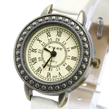 Ретро римские часы Reloj Mujer женские часы, изящные женские часы, женские кожаные кварцевые наручные часы-браслет, новинка* A