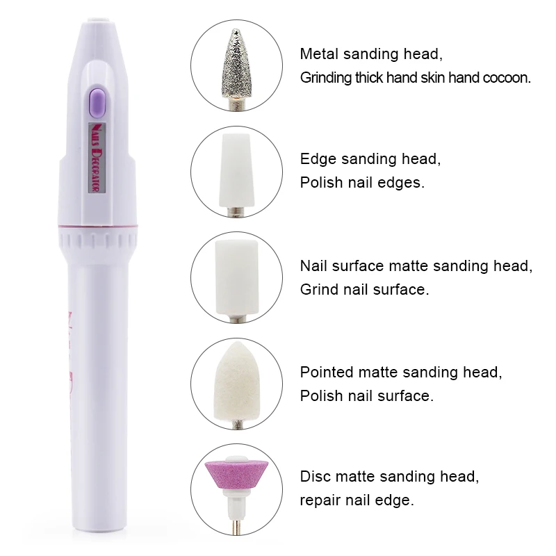 Arte Clavo Electric Mini Nail Polisher Manicure Machine Professional Gel Varnish Remover Milling Drill Bits Portable Nail Tools 4