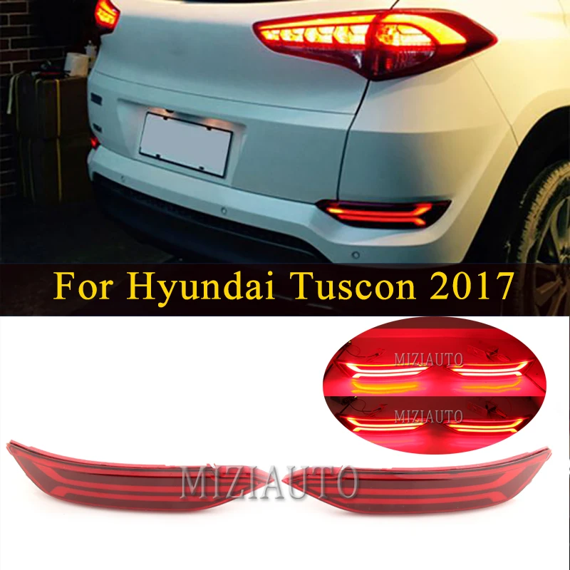 

For Hyundai Tuscon 17 Rear Bumper Reflector light brake light stop signal LED DRL guide LED Turn Signal Light car Accessories