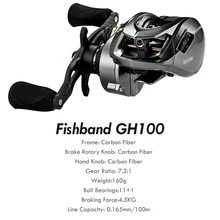 GH100 GH150 Fishing Reel 8KG Max Drag 7.2:1 Carp Carbon Fiber Fishing Reels Saltwater Reel Fishing Accessories Free Shipping