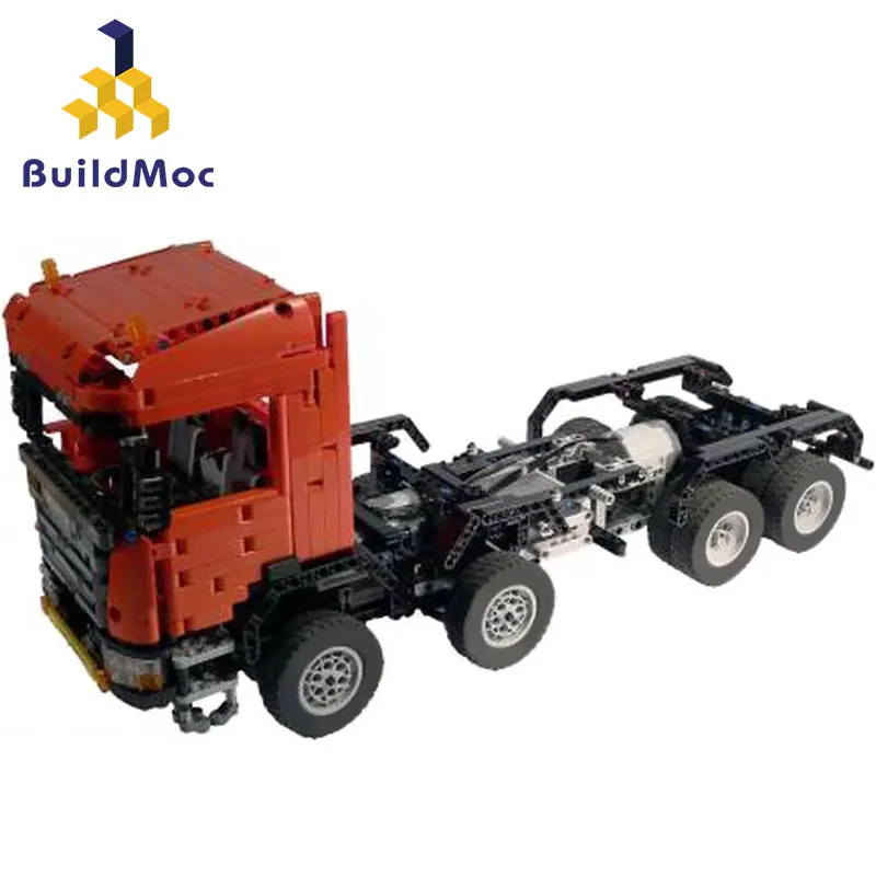 

Buildmoc Technic Engineering Vehicle-Scania-8x8 PROFA Car Tractor Fit Building Blocks Bricks Truck Model Toys Gift