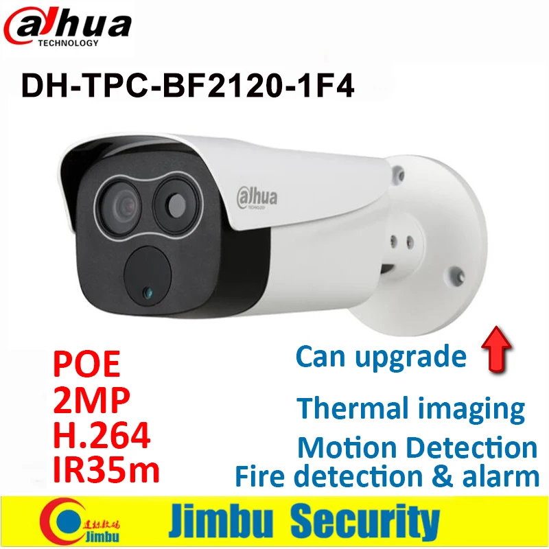 

Dahua IP camera DH-TPC-BF2120-1F4 2MP POE IP67 H.264 IR35m Motion Detection Fire detection & alarm Color Palettes Support ROI