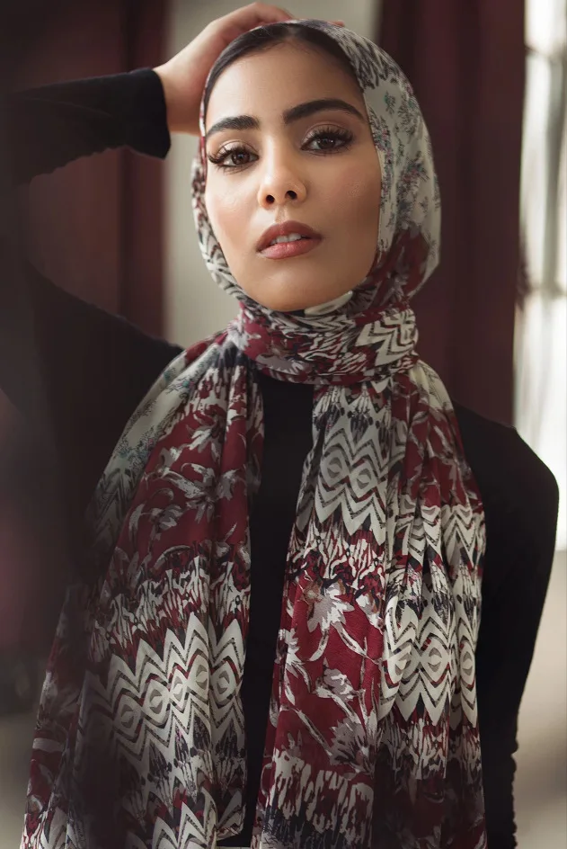 Принт змеиной кожи в европейском и американском стиле, длинная шаль, туристический мусульманский хиджаб шарф, Женский Дубайский платок, длинная шаль - Цвет: Красный