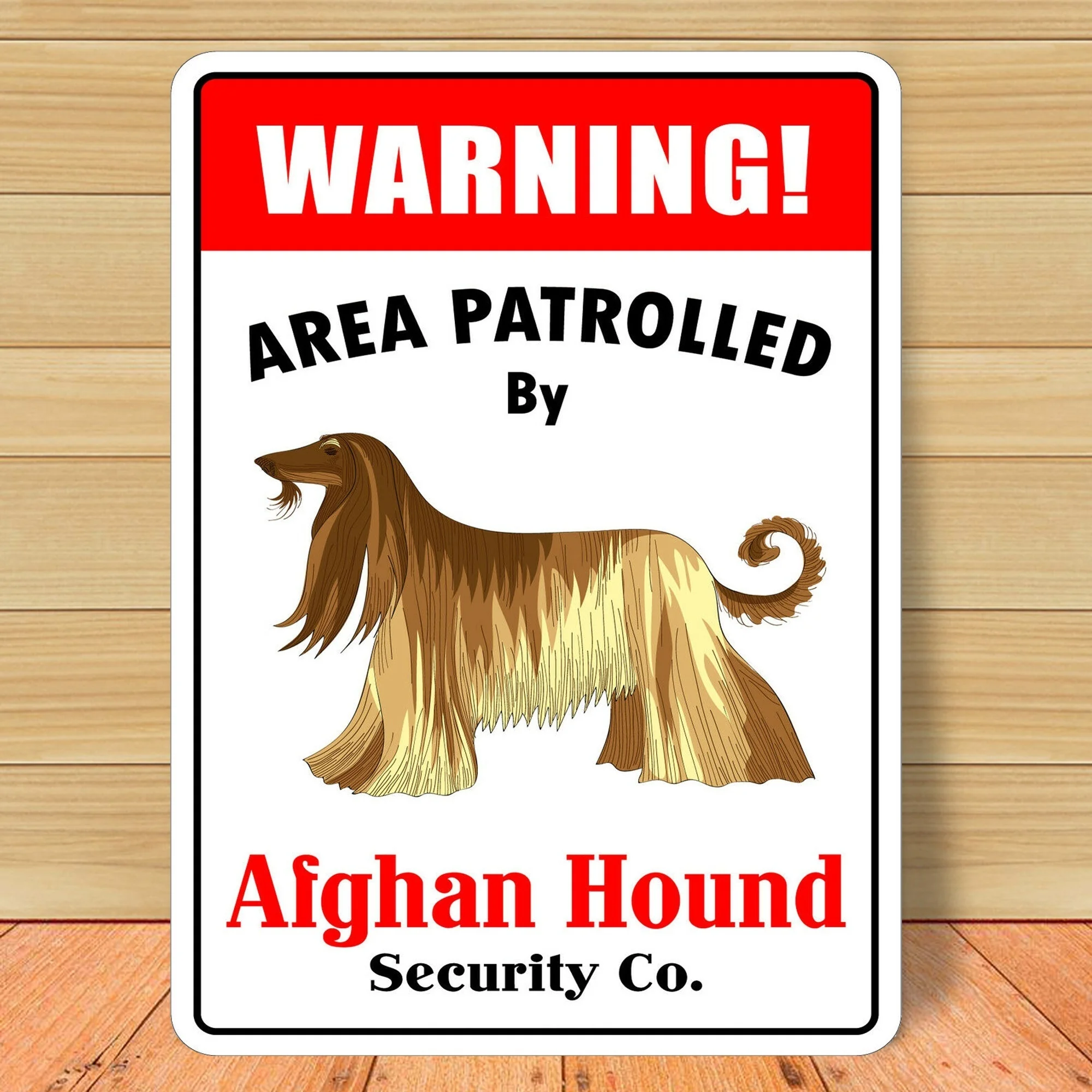 Warning Area Patrolled By Afghan Hound Vintage Novelty Funny Tin Sign Bar  Pub Home Metal Poster - Plaques & Signs - AliExpress