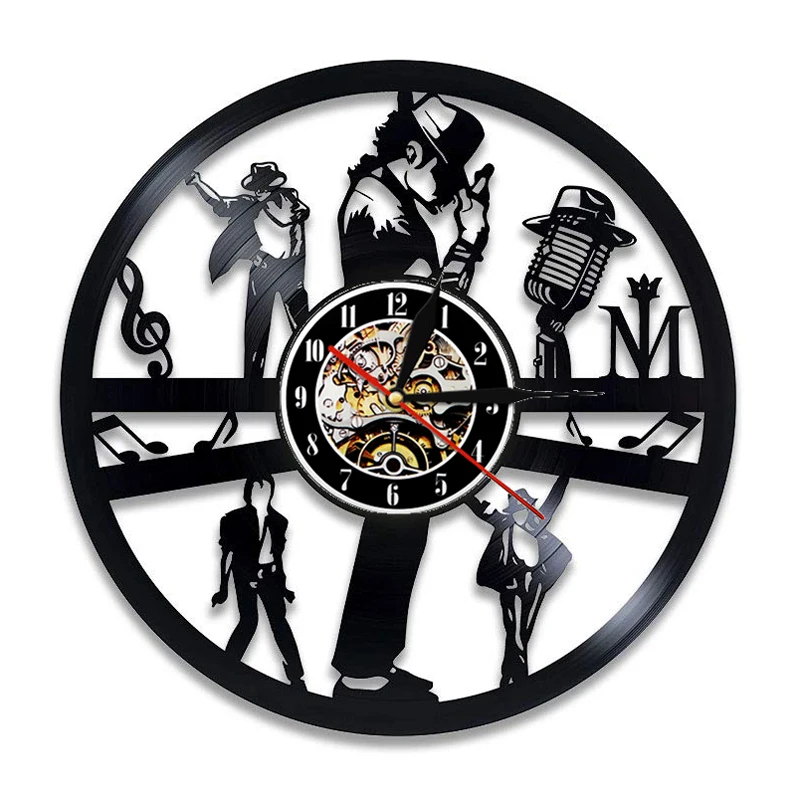 Vintage Vinyl Record Wall Clock Modern Design Music King Michael Jackson Vinyl Clocks Wall Watch Home Decor Gifts for Fan