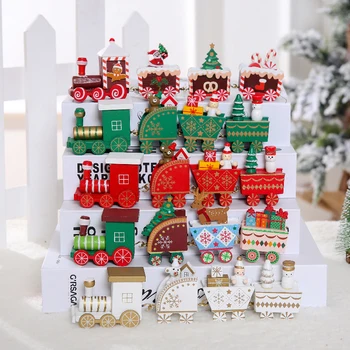 

Wooden Small Train Christmas Ornaments for Home Xmas Christmas Decoration 2020 New Year 2021 Christmas Ornaments hot sale