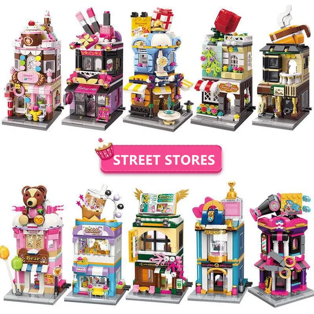 City Friends Stores Blocks Toys Street Shops Locking Building Bricks 1