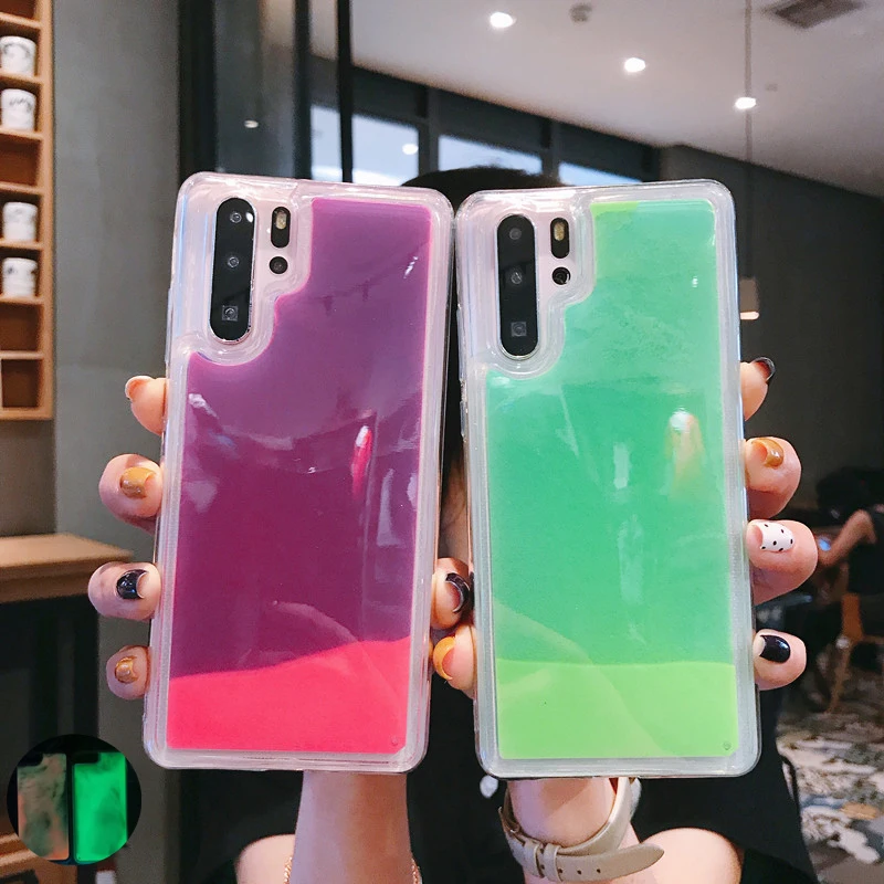 

Note 10 Plus Cover Glow in The Dark Luminous Liquid Quicksand Phone Case for Samsung Note 10 8 9 S8 S9 S10E S10 Plus TPU Cases