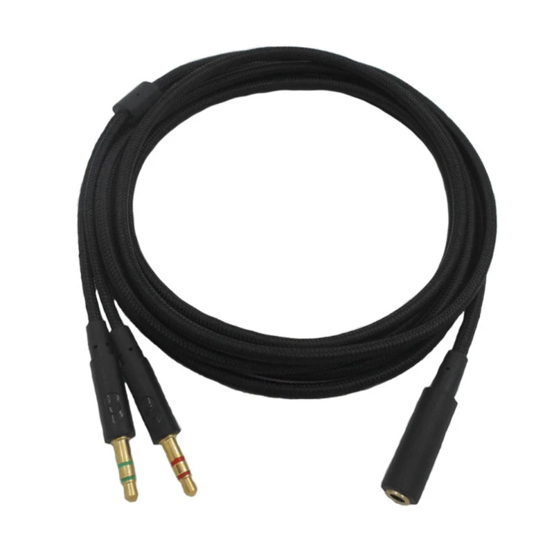 Universal 2-in-1 Gaming Headset Audio Extension Cable, 3.5mm