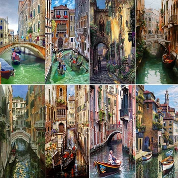 

Venice Water City Landscape Diamond Painting Mosaic Embroidery Full Drill Diy Cross Stitch Home Decoration Art Paintings