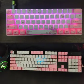 

2020 New OEM PBT Cherry Blossom Keycap Mechanical Keyboard Keycaps Dye-Sublimation Keycap