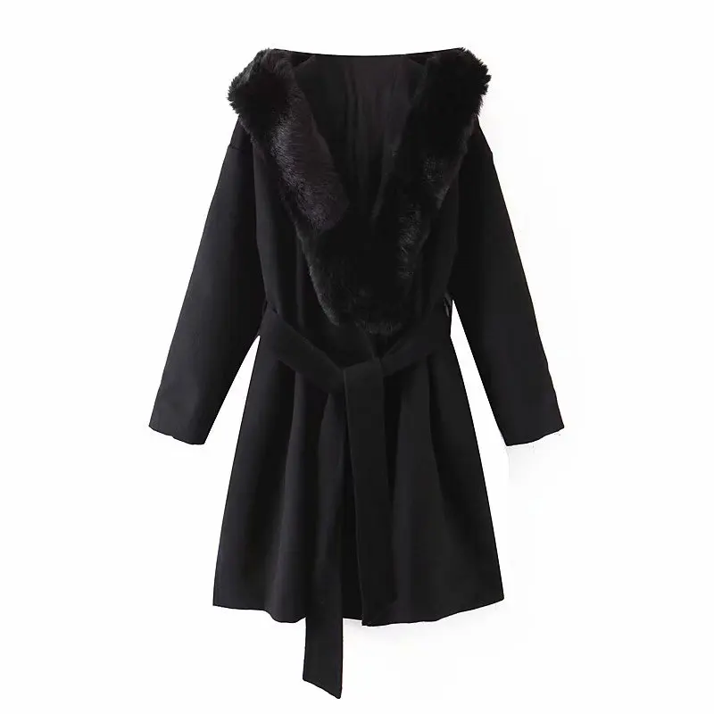 Осень, европейский стиль, женские новые большие шерстяные пальто с воротником, темперамент, длинный рукав, модное женское длинное пальто, куртка