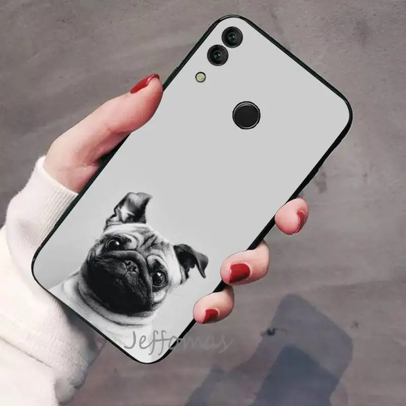 Cute Funny French Bulldog Phone Cover For Huawei Honor view 7a5.45inch 7c5.7inch 8x 8a 8c 9 9x 10 20 10i 20i lite pro pu case for huawei