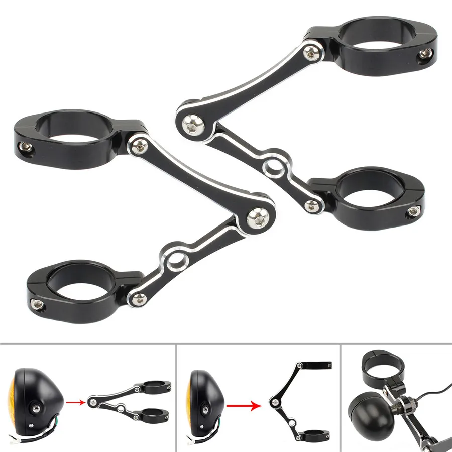 

Motorcycle Adjustable Headlight Mount Brackets Holder CNC CNC Aluminum alloy Turn Light Support for 39-41mm forks