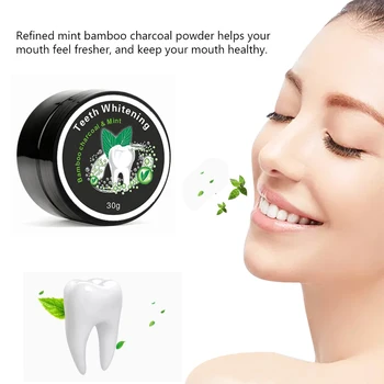 

Bamboo Charcoal Teeth Whitening Powder Natural Organic Tooth Whitener Powder for Stains Tartar Yellow Teeth Bad Breath