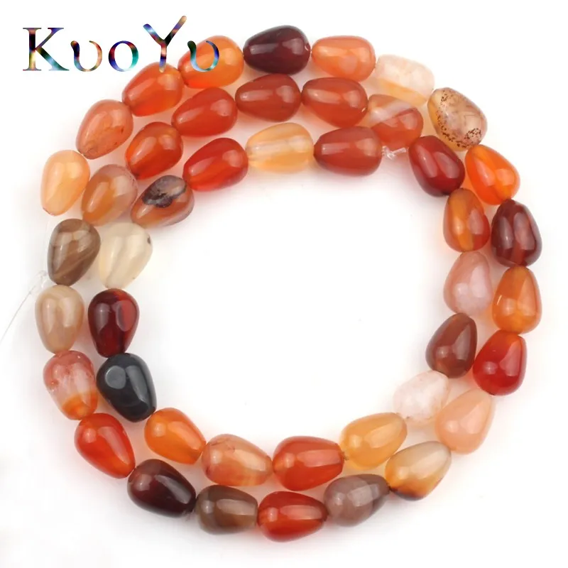 Red Agate Натуральный камень Агаты Howlite Jaspers кристалл бисерные Капли Свободные бусины браслет ручной работы для изготовления ювелирных изделий 15" - Цвет: Red Agate