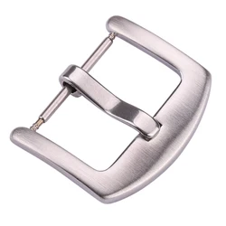 Elegant Two - Tone Stainless Steel Watch Band Buckle - Silver, Gold, and Black Strap Clasp Accessory - 22mm (Silver brushed)