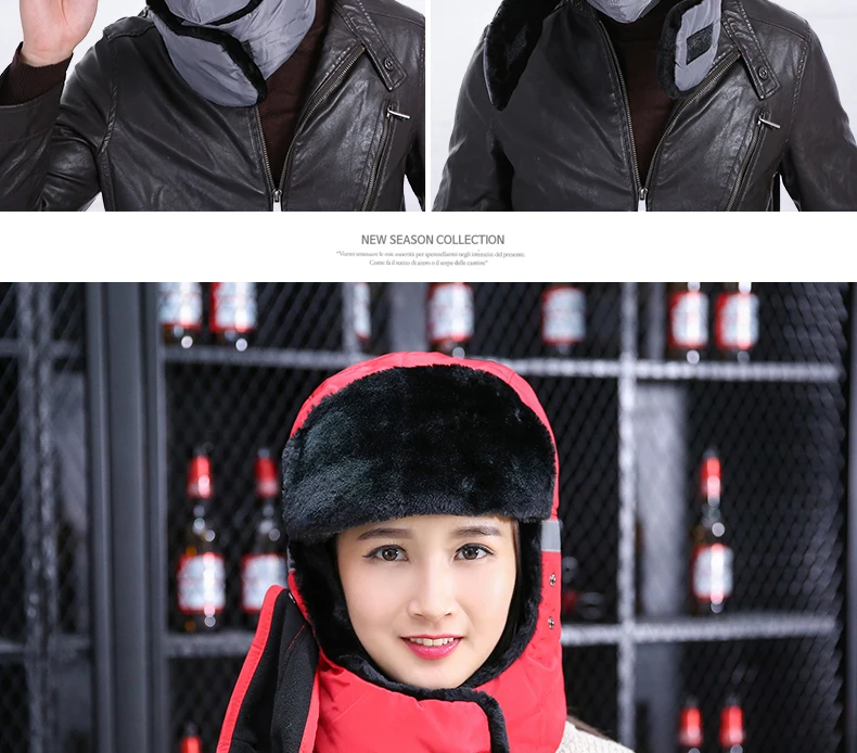 Men's Hat Winter Cotton Cap Thick qi che mao Women's Youth Winter Wind-Resistant Cold Earmuff Masks Elderly Ushanka