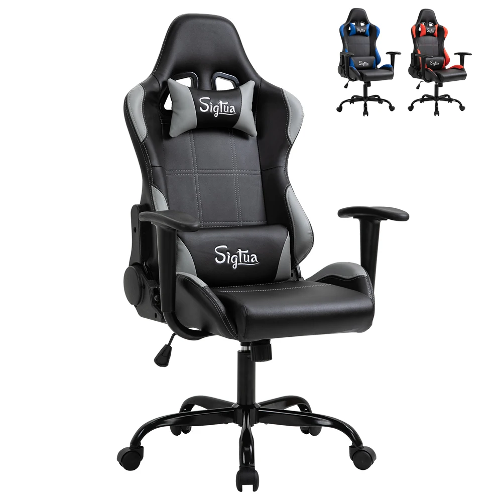 US $181.99 Sigtua WCG Gaming Chair Ergonomic Design Lifting Adjustable Swivel Office Racing Computer Game Chair with HeadrestLumbar Pillow